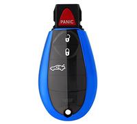 Horande Funda protectora de TPU para Dodge Ram 1500 2500 3500 Cargador Challenger Durango Grand Caravan Journey Chrysler Town and Country sin llave llavero (azul)