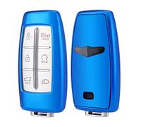 Horande Funda protectora de TPU suave para llave de Hyundai Genesis G70 GV70 G80 G90 GV70 GV80 GV90 Smart Keyless Entrada Llavero (azul)