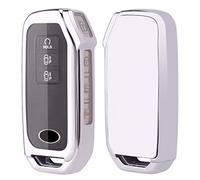 Horande Funda protectora de TPU suave para llavero KIA EV6 K5 Sorento Keyless Entry Fob (plata)