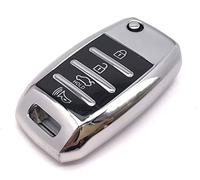 Horande Jaket - Funda protectora de TPU para llave de Kia Sorento Sportage Rio Soul Forte, Optima Carens, Picanto, plegable, color plateado