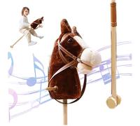 Horario de Palo con Efectos de Sonido realistas en el Lujoso Caballo de Halloween Halloween con Rodillos y Pose de instalación de Madera sin clid de Descenso