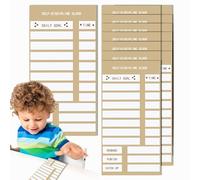 Horario de trabajo para niños, horario de rutina de acostarse, Tabla de responsabilidad infantil, Con control deslizante Tablero de registro de autodisciplina reutilizable Desarrollar buenos hábitos