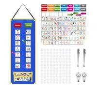 Horario visual para niños pequeños, tabla de rutina para niños, tabla de bolsillo para tareas del hogar y la escuela, tabla de planificación diaria para organizador de rutina matutina y hora de