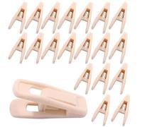 Hordion 20 clips de terciopelo para colgar, clip de dedo fuerte antideslizante para pantalones, clips de terciopelo para perchas finas de fieltro, color rosa claro