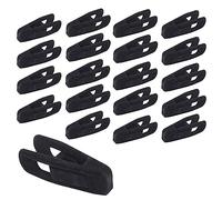 Hordion 20 Ganchos de Terciopelo Negro, Clips Flocados Fuertes para Dedos, para Colgar Pantalones y Faldas, Perchas de Fieltro Fino (Negro)