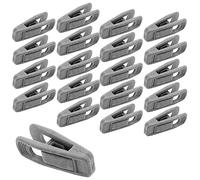 Hordion 20 Perchas de Terciopelo Gris, Clips flocados Fuertes, Perchas de Fieltro para Pantalones y Faldas