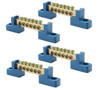 Hordion 4 bloques de terminales de barra de bus de tierra, 6 posiciones, terminales de tornillo de alambre de latón, barras de conexión a tierra eléctricas, bloques de terminales de circuito de tierra