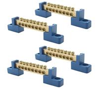 Hordion 4 bloques de terminales de barra de bus de tierra, 8 posiciones, terminales de tornillo de alambre de latón, barras de conexión a tierra eléctricas, bloques de terminales de circuito de tierra