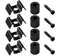 Hordion 4 juegos de retenedores de cuerda de guitarra, guía de cuerda de guitarra negra con tornillos para Fender Strat Tele Guitarra Bass Parts Reemplazo