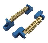 Hordion 6 bloques de terminales de barra de bus de tierra, 8 posiciones, terminales de tornillo de alambre de latón, barras de conexión a tierra eléctricas, bloques de terminales de circuito de tierra