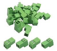 Hordion Juego de 10 conectores de bloque de terminales de tornillo de paso de 3,81 mm, conectable rápido sin soldadura tipo Phoenix para 28-16 AWG