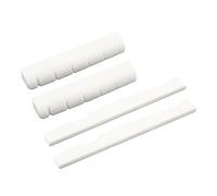 Hordion Juego de 4 tuercas y sillín de guitarra de hueso, tuerca de guitarra de 48 mm, sillín de hueso de 76 mm, piezas de guitarra acústica de hueso real, tuerca de guitarra acústica, sillín de