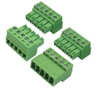 Hordion Juego de 5 conectores de bloque de terminales de tornillo de paso de 3,81 mm, conectable rápido sin soldadura tipo Phoenix para 28-16 AWG