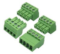 Hordion Juego de 5 conectores de bloque de terminales de tornillo de paso de 3,81 mm, conector enchufable rápido sin soldadura tipo Phoenix para 28-16 AWG