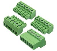 Hordion Juego de 5 conectores de bloque de terminales de tornillo de paso de 3,81 mm, conector enchufable rápido sin soldadura tipo Phoenix para 28-16 AWG