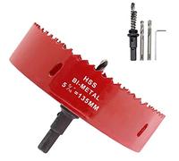 Hordion Sierra perforadora bimetálica de 135 mm, resistente, para cortar dientes para tableros de cornhole, yeso, madera, plástico, fibra de metal suave