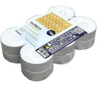 Horeca Candles - Velas blancas de té maxi - Sin perfume - 144 piezas - Velas grandes 57 x 22 mm - Duración de combustión 10 horas - Cera antigoteo - 12 x Juego de 12 velas