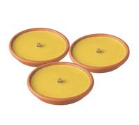 Horeca Candles - Velas de citronela de exterior - Juego de 3 antorchas de coco de terracota - Duración 8 horas - Sartén romana de jardín, balcón, picnic, camping