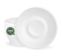 Horeca Collection MAXI PRODUCTS - 250 Unidades - Platos Caña de Azúcar -Plato Hondo Redondo - Plato Compostable - Plato Reciclabe - 19 x 4 cm - 680 cc - RESISTENCIA TÉRMICA