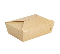 Horeca Collection Maxi Products - 50 Caja Americana de Cartón Kraft - 19,5 x 14 x 4,5 cm - 1500 CC - Cartón Reciclable - Capa Antigrasa e Impermeable - Envase Take Away - Food Track - Cierre Seguro