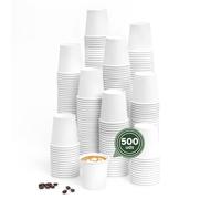 Horeca Collection MAXI PRODUCTS - Vasos Café Desechables Blancos - Vasos Cartón - Vasos Desechables Catering - Vasos Café para Llevar - APTO BEBIDAS CALIENTES Y FRÍAS (120 cc, 500 unidades)