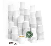 Horeca Collection MAXI PRODUCTS - Vasos Café Desechables Blancos - Vasos Cartón - Vasos Desechables Catering - Vasos Café para Llevar - APTO BEBIDAS CALIENTES Y FRÍAS (120 cc, 1000 unidades)