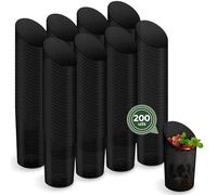 Horeca Collection - Pack 200 Uds Vaso Cónico Asimétrico Negro - 80 cc - Vasitos Aperitivo - 4,5 x 8 cm - Postres - Reutilizables - Cuencos - Finger Food - Entrantes - Catering - Cóctel