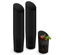 Horeca Collection - Pack 50 Uds Vaso Cónico Asimétrico Negro - 80 cc - Vasitos Aperitivo - 4,5 x 8 cm - Postres - Reutilizables - Cuencos - Finger Food - Entrantes - Catering - Cóctel