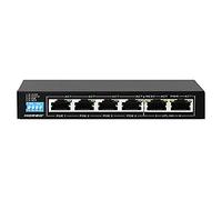 Hored AI106G - Smart Switch Gigabit PoE (Power over Ethernet), 6 puertas LAN Gigabit (4 PoE + 2 Uplink), 802.3af, 802.3at, 48 V, 60 W, Transmisión de hasta 250 m, Funciones inteligentes