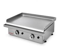 Horemaq Plancha de Gas Butano Industrial 60 cm, Acero Rectificado 8 mm | Plancha de asar profesional 60 x 40 cm, 6,4 kW y 2 quemadores, sobremesa, adaptable a gas natural