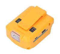 Horett Adaptador de Batería de Litio con Salida Luz LED Tipo C para | Puerto DC12V 2A Tipo C, Salida USB 5V 2.1A, Material ABS, Energía de Emergencia para Camping y Taller