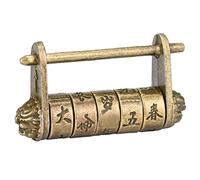 Horett Candado Vintage Chino, Cerradura de Combinación de Estilo Retro Antiguo para Joyero, Cajón Gabinete, 1 Pieza, Aleación Zinc, Color Cobre, Diseño Duradero