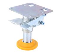 Horett Cerradura de Piso de Hierro Galvanizado Cerradura Carro con Freno Carga 100 Kg Arandela TPU 4 Orificios Fijación Placa Montaje 71 X 45 Mm con Ruedas 3 y 4 (X-75-32-3)