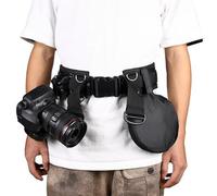 Horett Cinturón para Fotografía Al Aire Libre con 8 Anillos en D, 8 Presillas para Pantalones Colgar Trípode, Linterna, Botella de Agua