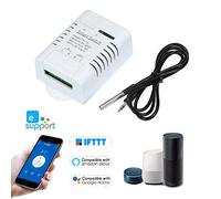 Horett Control de Interruptor WiFi Inteligente 16A/3000W con Sensor de Temperatura Resistente al Agua, Encendido/Apagado Remoto, para iOS y Android