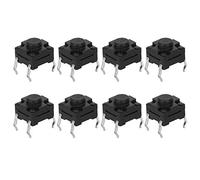 Horett Interruptor de Botón Táctil Interruptor Táctil de Luz Botón Pulsador Momentáneo 4 Pines Impermeable 100 Piezas 6 X 6 X 5 Mm Mini Electrónico con Funcionamiento Suave