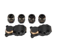 Horett Juego de Acoplador y Cubierta Diferencial de Latón RC, Ajuste | Latón, Revestimiento Negro, Bordes Biselados, Estabilidad en Escalada, Reemplazo Directo, Piezas de Coche RC, Ajuste Axial