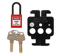 Horett MCB Lockout Tagout Cerradura de Disyuntor de Acero para Mantenimiento Seguro Equipos Candado Nailon Duradero con Grillete 38 Mm 1 Paquete
