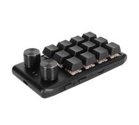 Horett Mini Teclado Personalizado, 12 Teclas Mecánicas, 2 Perillas, Interruptor Rojo Programable, Teclado Macro de Programación para Juegos de PC Multimedia (USB con Cable)