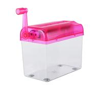 Horett Mini Trituradora Manual de Papel A6, Trituradora de Archivos Portátil con Manivela, Ideal para Uso en el Hogar y la Oficina, Compacta y Fácil Almacenar (Rosa)