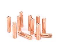Horett Punta de Contacto de Soldadura MIG Cobre Rojo 15AK X 0,9 Boquilla Conductora Cobre Boquilla Soldadura Contacto Punta Repuesto con Superficie Lisa sin