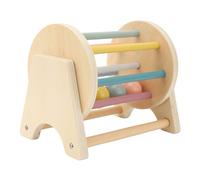 Horett Tambor Rodante de Sonajero de Madera para Niños Pequeños, Material Seguro Tilo, Desarrolla la Coordinación Ojo-Mano y el Pensamiento Lógico, 1 Unidad