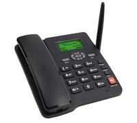 Horett Teléfono inalámbrico de escritorio compatible con GSM 850/900/1800/1900 MHZ, tarjeta SIM, teléfono inalámbrico fijo con antena, radio, reloj despertador, función para casa, centro de llamadas,