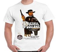 HOREUDAR A Fistful of Dollars Western Poster Movie Vintage Retro T Shirt Tees Shirt for Men White L