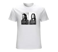 HOREUDAR Angelina Jolie Celebrity Mugshot T Shirt Men's Man White XL