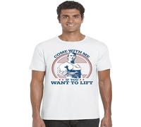 HOREUDAR Come with Me If You Want To Lift Funny Gym Unisex T Shirt Men's Man White M