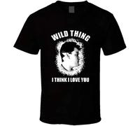 HOREUDAR Graphic Major League Wild Thing Think I Love You Movie Replica T Shirt Men's Man Black L