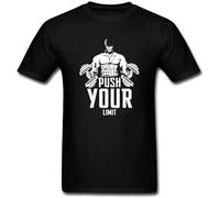 HOREUDAR Push Your Limit Graphic Men's Tshirt Cool Style Black XXL