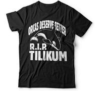 HOREUDAR Tilikum Orca T-Shirts Tilly Killer Whale T-Shirt Rip Tilikum T-Shirt Orcas Men's Man Black M