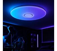 Horevo 36W Plafon LED Techo Lámpara de Techo con Musica Altavoz Bluetooth | 50cm, APP + Mando a Distancia, Blanca Cálida / Fría RGB Cambio de Color para Niños Sala Estudiante